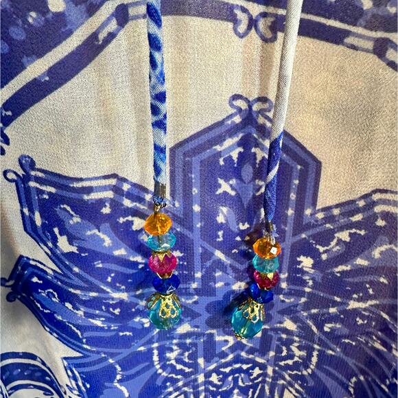 Beautiful Rhinestone Embellished Semi-sheer Beach Cover Up - Picture 14 of 14